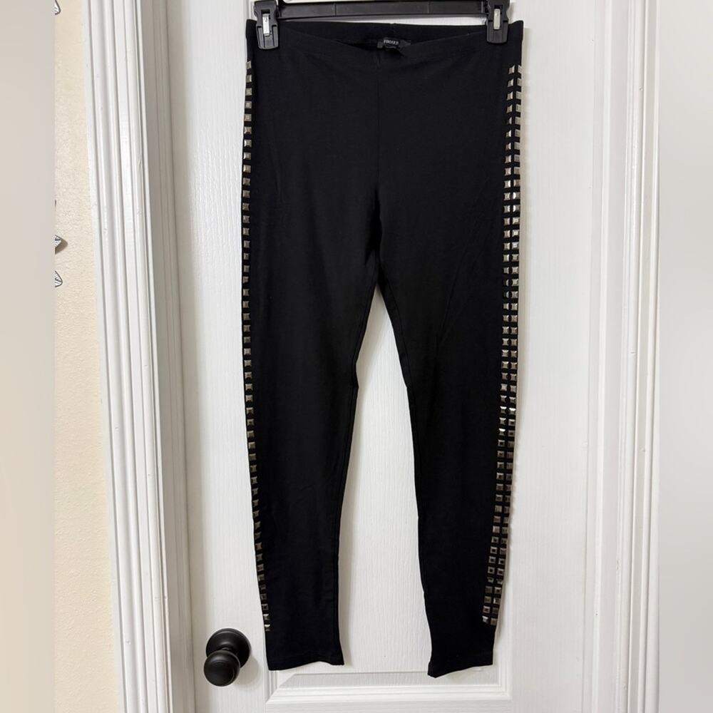 Forever 21 black studded leggings size L